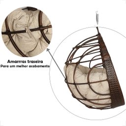 Almofada Acquablock para Balanço Suspenço Ninho - Linhão Bege - 5
