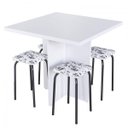 Ver imagem 2 de Conjunto Mesa e 4 Bancos Estofados Verona