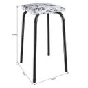 Ver imagem 4 de Conjunto Mesa e 4 Bancos Estofados Verona Branco/Preto