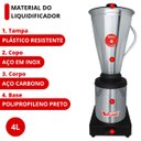 Ver imagem 4 de Liquidificador Industrial Inox Baixa Rotação 4l 840w Vitalex