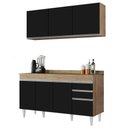 Ver imagem 2 de Armário Aéreo Argélia e Balcão Gabinete 150cm Marrocos Castanho/preto - Lumil