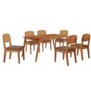 Ver imagem 2 de Mesa de Jantar Copper 180cm Tampo Canto Copo Mdf Laminado com 6 Cadeiras Copper Premium Moderna Mobí