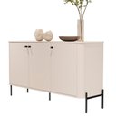 Ver imagem 1 de Aparador Buffet Tucupí Sala com 3 Portas e Pés de Metal Off White/preto