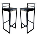 Ver imagem 1 de Kit 2 Banqueta Alta Industrial Moderna P/ Balcão Bistro Cozinha Preto
