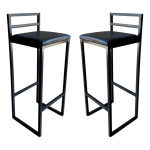 Kit 2 Banqueta Alta Industrial Moderna P/ Balcão Bistro Cozinha Preto