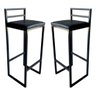 Kit 2 Banqueta Alta Industrial Moderna P/ Balcão Bistro Cozinha Preto - 1
