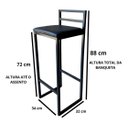 Ver imagem 3 de Kit 2 Banqueta Alta Industrial Moderna P/ Balcão Bistro Cozinha Preto