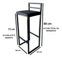 Ver imagem 3 de Kit 2 Banqueta Alta Industrial Moderna P/ Balcão Bistro Cozinha Preto