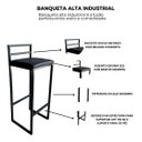 Ver imagem 4 de Kit 2 Banqueta Alta Industrial Moderna P/ Balcão Bistro Cozinha Preto