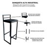 Kit 2 Banqueta Alta Industrial Moderna P/ Balcão Bistro Cozinha Preto - 4