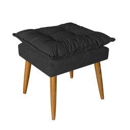 Kit 02 Puff Puf Banqueta Opala Para Quarto Sala Recepção Suede Preto - Ninho Decor - 2