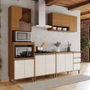 Ver imagem 1 de Cozinha Completa Modulada 5 Peças com Tampo Cinamomo Off White Venaly