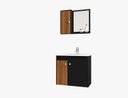 Ver imagem 4 de Conjunto Banheiro Munique Armário Superior + Gabinete Cuba:Branco/Preto