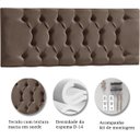 Ver imagem 4 de Cabeceira Painel Estofada Arezzo Suede Marrom Casal 1,40m para Cama Box - Arkell