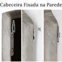 Ver imagem 5 de Cabeceira Painel Estofada Arezzo Suede Marrom Casal 1,40m para Cama Box - Arkell