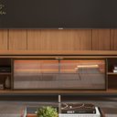 Ver imagem 5 de Estante para TV Home Theater 85" 100% MDF 291cm 2 Cristaleiras Vidro Reflecta LED Interno Canella