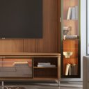 Ver imagem 6 de Estante para TV Home Theater 85" 100% MDF 291cm 2 Cristaleiras Vidro Reflecta LED Interno Canella