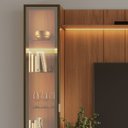 Ver imagem 3 de Estante para TV Home Theater 85" 100% MDF 291cm 2 Cristaleiras Vidro Reflecta LED Interno Canella