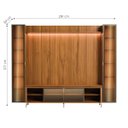 Ver imagem 2 de Estante para TV Home Theater 85" 100% MDF 291cm 2 Cristaleiras Vidro Reflecta LED Interno Canella