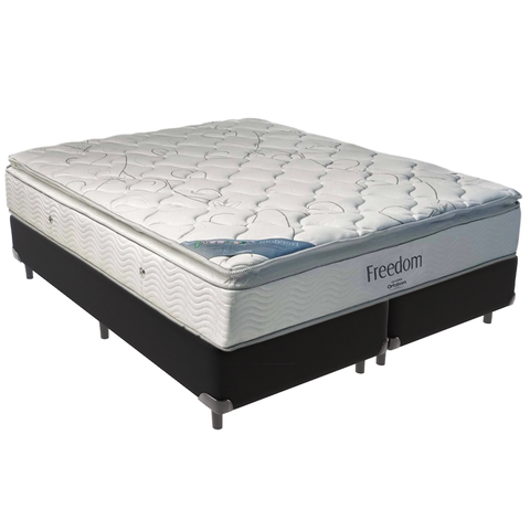 Cama Box e Colchão Freedom Molas Ensacadas King Ortobom: Preto
