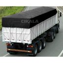 Ver imagem 1 de Lona Ck600 3,5x1,5m Preta em Pvc com Ilhós em Latão para Caminhão e Transporte Carga 650gr/m²