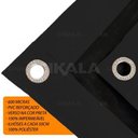 Ver imagem 2 de Lona Ck600 3,5x1,5m Preta em Pvc com Ilhós em Latão para Caminhão e Transporte Carga 650gr/m²