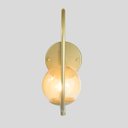 Ver imagem 6 de Kit 2 Arandela Parede Online Dourado Globo de Vidro Ambar