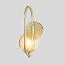 Ver imagem 2 de Kit 2 Arandela Parede Online Dourado Globo de Vidro Ambar