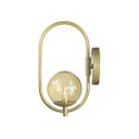 Ver imagem 3 de Kit 2 Arandela Parede Online Dourado Globo de Vidro Ambar