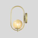 Ver imagem 4 de Kit 2 Arandela Parede Online Dourado Globo de Vidro Ambar