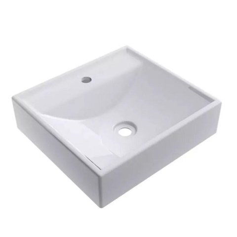 Balcão Gabinete Suspenso Armário Com Cuba 80 cm 1 Porta 1 Nicho Lateral Para Banheiro Branco