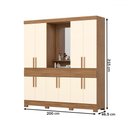 Ver imagem 4 de Guarda-roupa Casal Gael 10 Portas 3 Gavetas com Espelho Nature/off White - Pnr Móveis