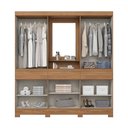Ver imagem 3 de Guarda-roupa Casal Gael 10 Portas 3 Gavetas com Espelho Nature/off White - Pnr Móveis