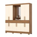 Ver imagem 2 de Guarda-roupa Casal Gael 10 Portas 3 Gavetas com Espelho Nature/off White - Pnr Móveis