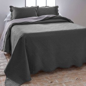 Kit Cobre-leito Queen Dual Tone + 2 Porta Travesseiros - Grafite - Jolitex 33668