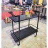 Carrinho para Bebidas Alça Dupla Estilo Industrial com Prateleiras em Mdf Preto - 3