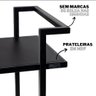 Carrinho para Bebidas Alça Dupla Estilo Industrial com Prateleiras em Mdf Preto - 5