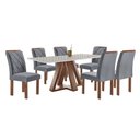 Ver imagem 1 de Mesa Kyra 170CMX90CM 6 Cadeiras Arthus Tampo Smart Plus Vidro Off White