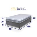 Ver imagem 2 de Conjunto Box Baú Cinza Durban Cinza Espuma D28 Solteiro 88x188x64 - King House