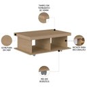 Ver imagem 3 de Mesa de Centro 90cm para Sala Tamburato 50mm Kael Carvalho A09 - Mpozenato