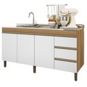 Ver imagem 1 de Balcao Karen para Pia 1,59cm 3p 3g Nature Off White Plla