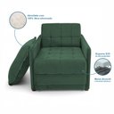 Ver imagem 6 de Poltrona Cama Reclinável Retrátil Viena Veludo Verde Escuro - Loja Sheep