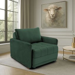 Poltrona Cama Reclinável Retrátil Viena Veludo Verde Escuro - Loja Sheep - 2