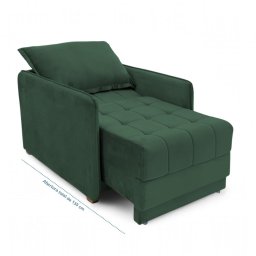Poltrona Cama Reclinável Retrátil Viena Veludo Verde Escuro - Loja Sheep - 7