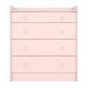 Ver imagem 4 de Jogo de Quarto Doce Sonho Guarda Roupa Cantoneira, Berço e Cômoda Trocador Rosa - Qmovi