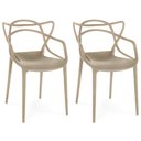 Ver imagem 1 de Kit 2 Cadeiras de Jantar Allegra Prática Empilhável - Nude