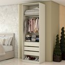 Ver imagem 2 de Guarda-roupa Solteiro Modulado Kalore 2 Portas 3 Gavetas Kalore Areia - Panorama Móveis