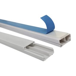 Kit 3 Canaleta Branca 2 Divisórias Cabos Fita Dupla Face 1m - 2