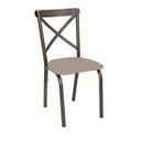 Ver imagem 4 de Conjunto de Mesa Tampo em Vidro com 4 Cadeiras Karina Bege/Bronze/Linho