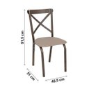 Ver imagem 6 de Conjunto de Mesa Tampo em Vidro com 4 Cadeiras Karina Bege/Bronze/Linho